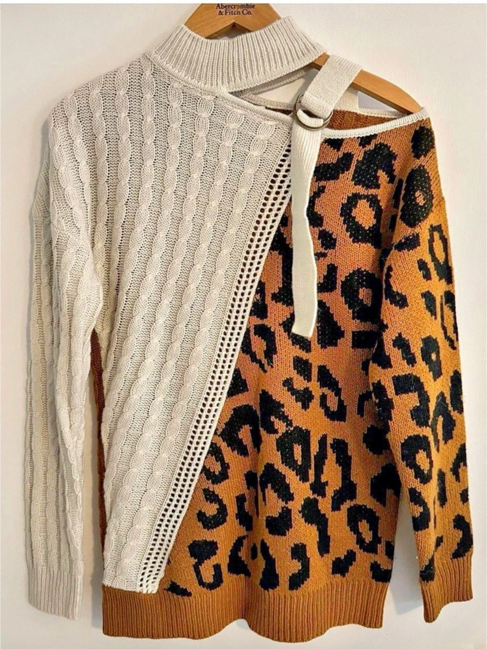 Cato Leopard Color Block Sweater Size Medium